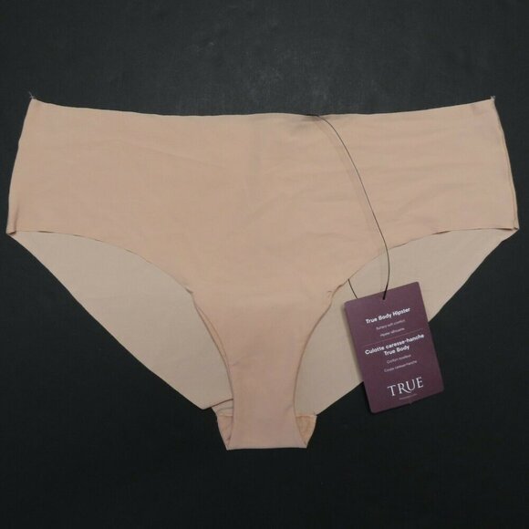 True Women Plus Size 1X Body Hipster Solid Beige Laser Cut Panty Underwear NEW - Picture 6 of 6